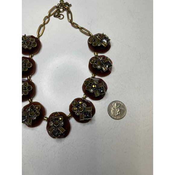 J.Crew J Crew statement necklace gold tone burnished signed costume jewelry - Picture 9 of 16